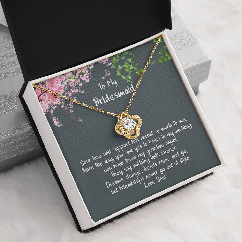 Bridesmaid, my Guardian Angel - Sparkly Love Knot