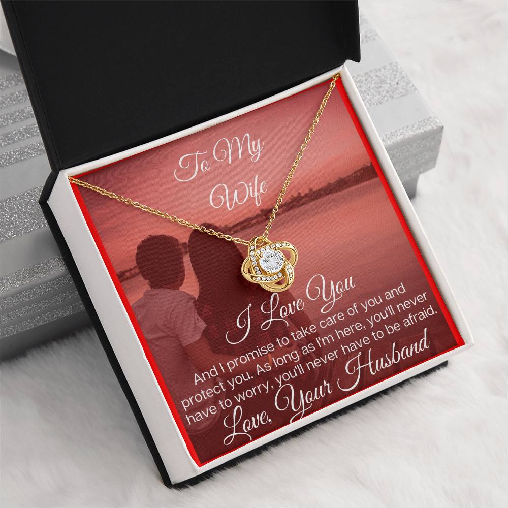 To My Lovely Wife - the Beautiful Love Knot Necklace