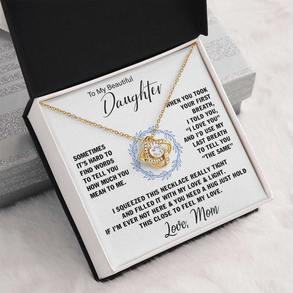 To My Daughter | Love Knot Necklace - Forever My Precious Girl on Your Wedding Day