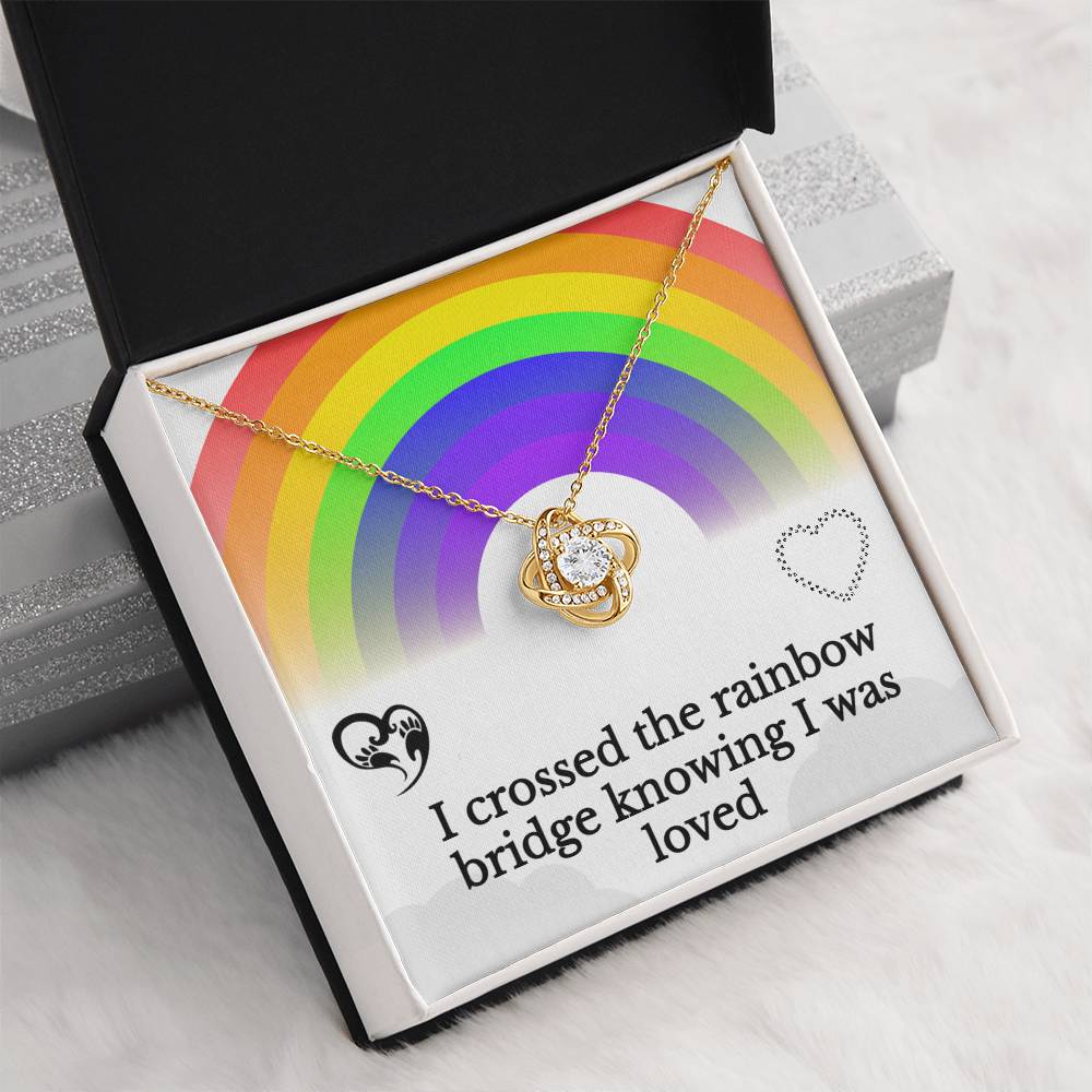 Rainbow Bridge Pet Remembrance Sparkling Necklace