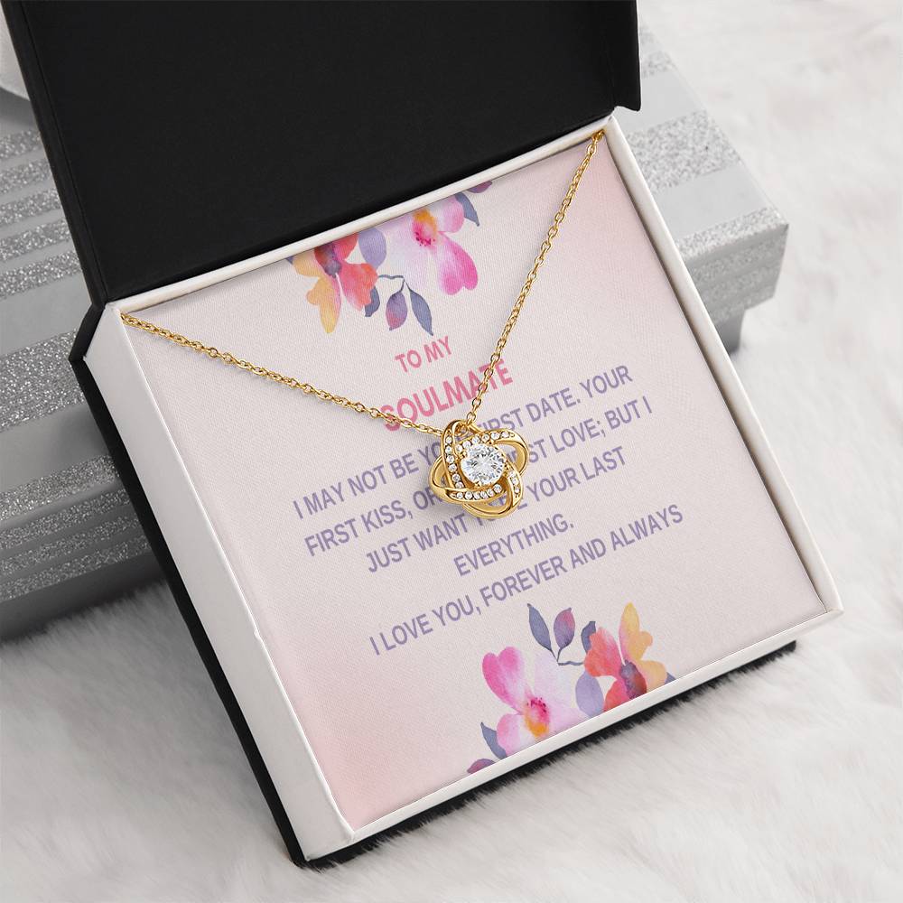 To my Soulmate - Silver Love knot necklace