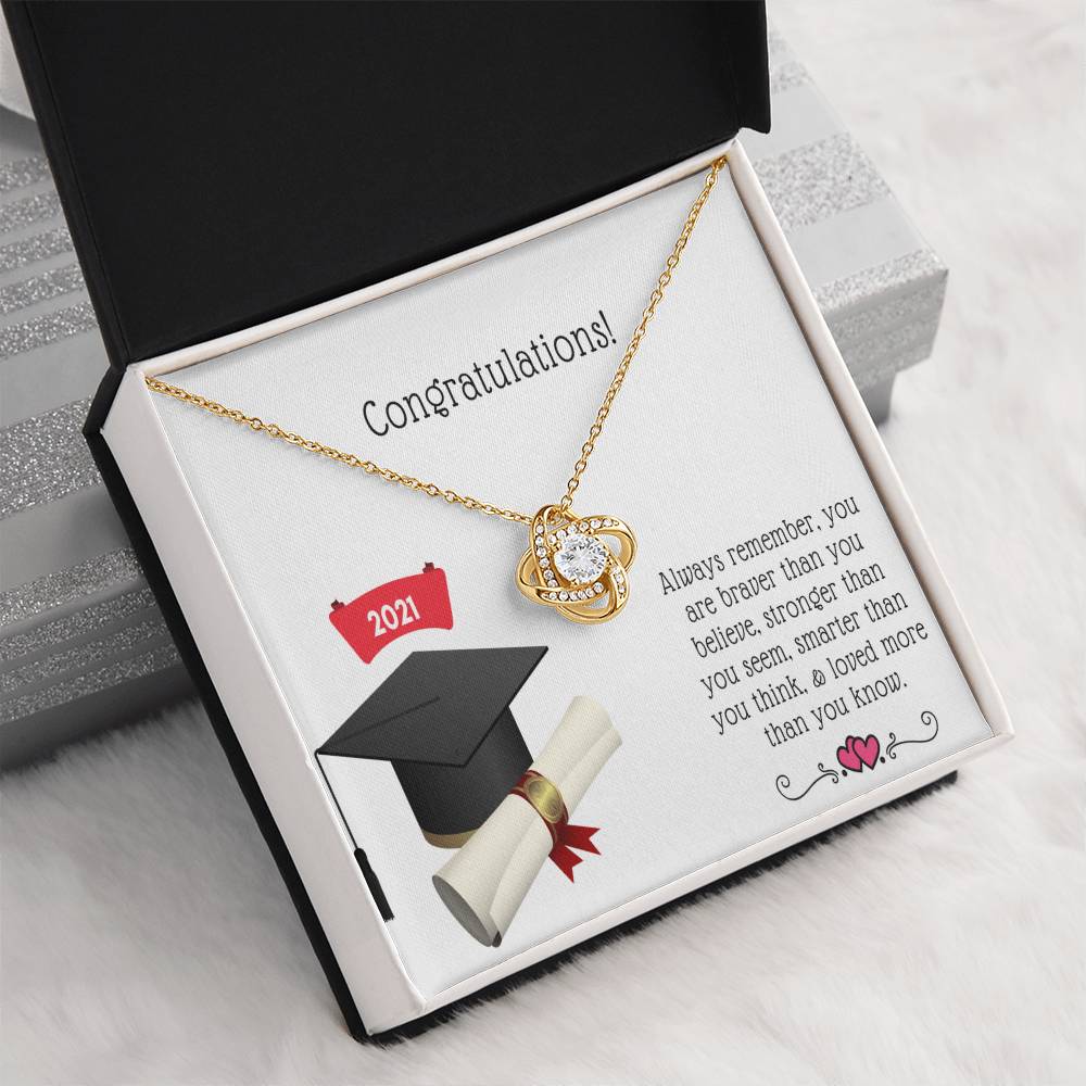 "A Graduation Gift - Love Knot Necklace" -"Always Rememberl" - To Graduation, Promotion