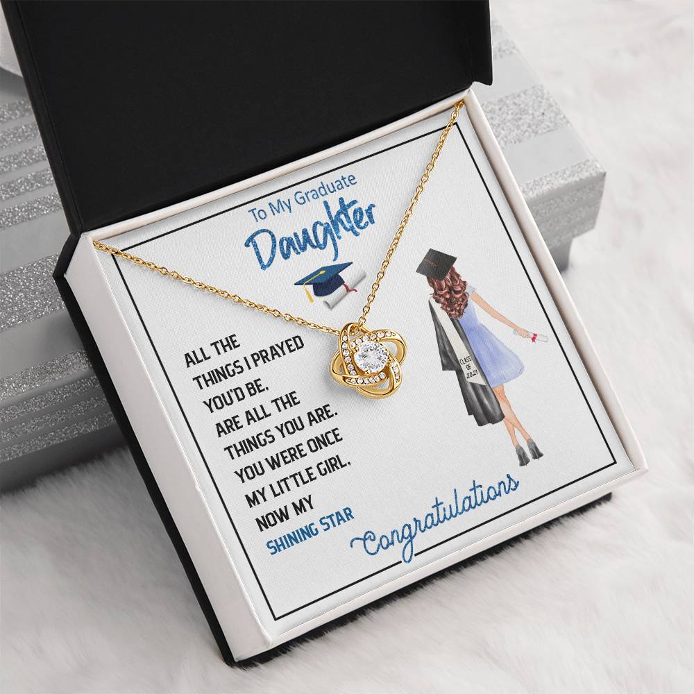 "A Gift for Graduation" Love Knot Necklace -  To My Graduation, Promotion - For Friends, Girlfriend, Sister
