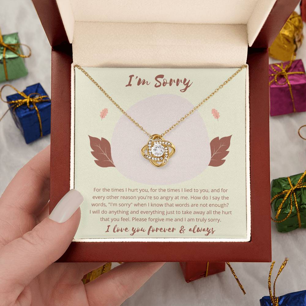 Love Knot, Apology Gift For Her, Forgiveness Gift, I’m Sorry Necklace Gift For Wife/Girlfriend, Gift To Say Your Sorry, Unique Apology