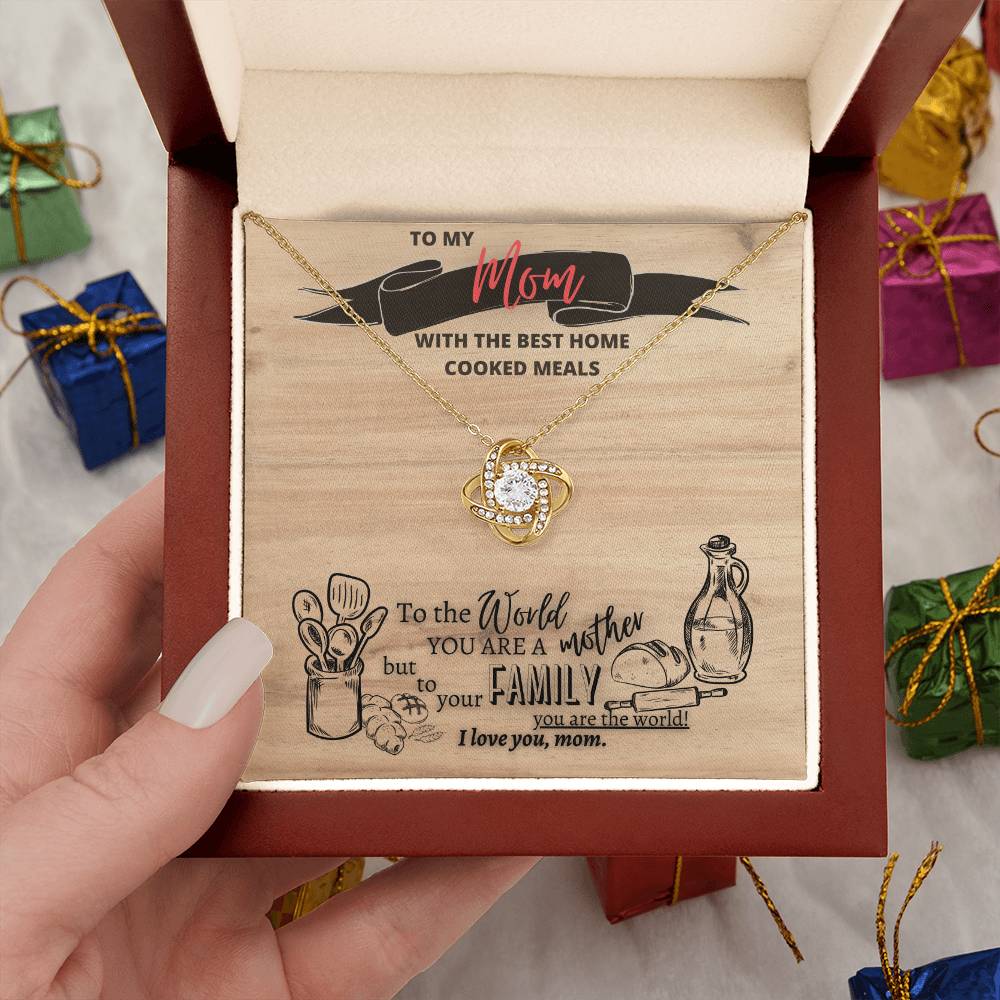 "Best Home Cooked Meals" Love Knot Necklace (Cutting Board Edition)