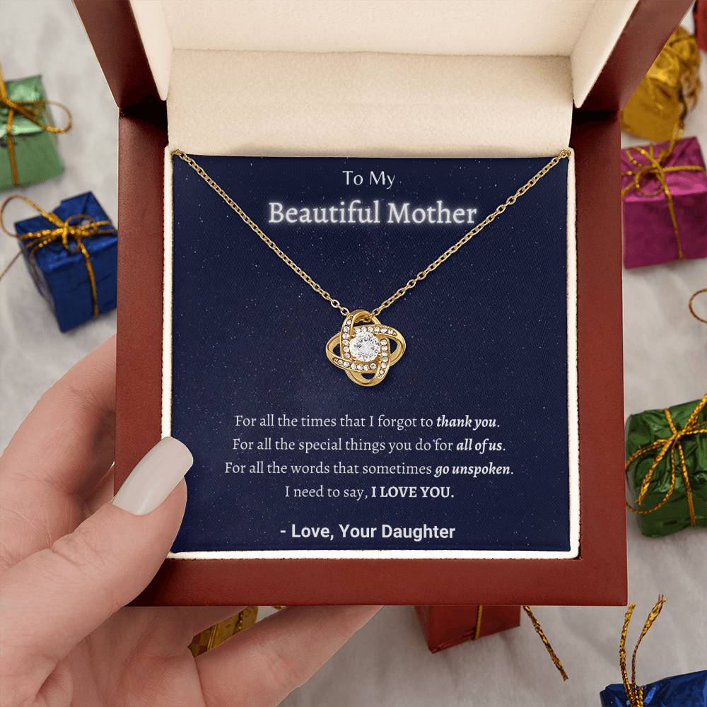 "I Am Thankful, Mom" - Bond in the Sky - Necklace - Gift For Mother - To My Beautiful Mother