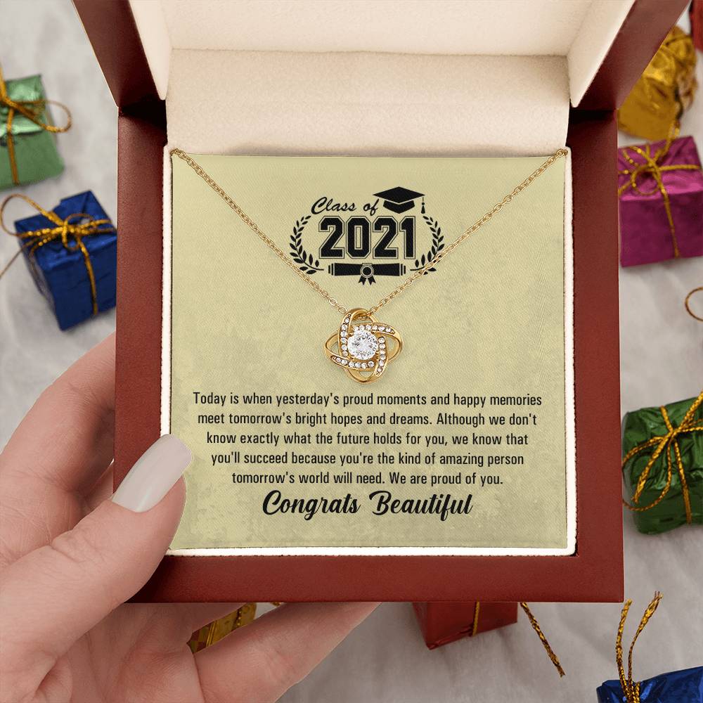 (Almost Gone!) Graduation Necklace - Proud Of You - To My Friend – Congrats Beautiful