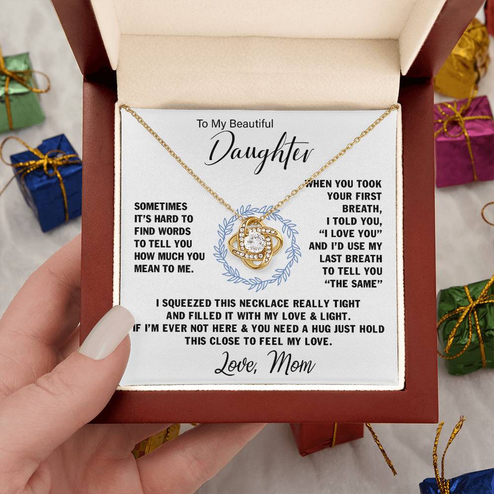 To My Daughter | Love Knot Necklace - Forever My Precious Girl on Your Wedding Day