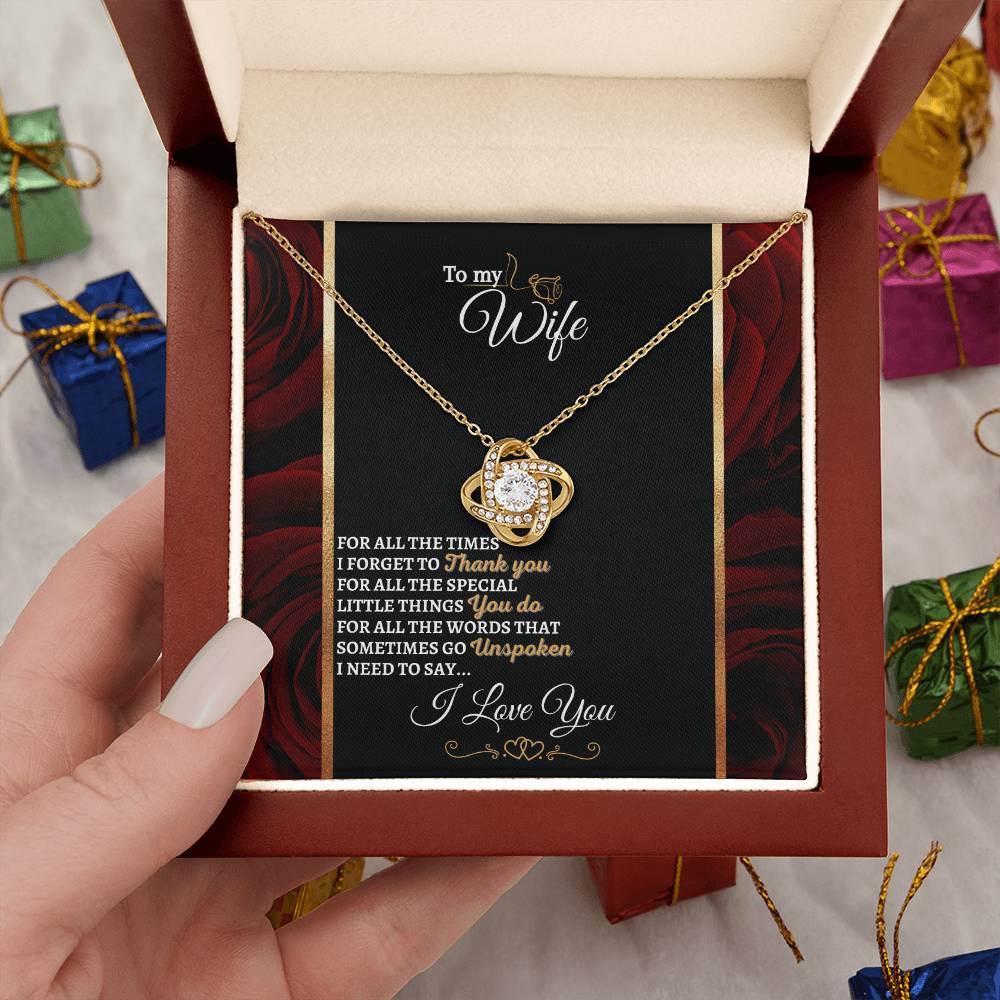 "I Need to Say" Love Knot Necklace (Roses Edition) - To Husband Gift For My Wife