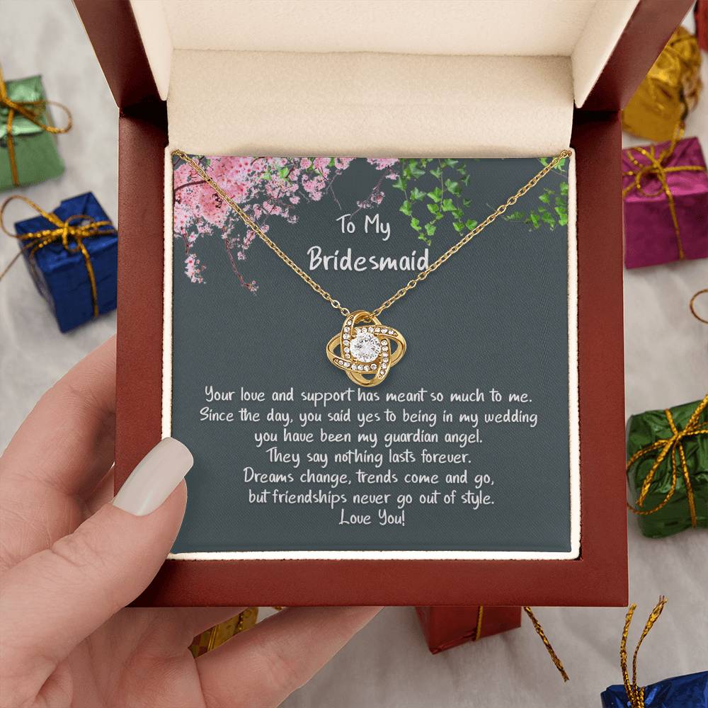 Bridesmaid, my Guardian Angel - Sparkly Love Knot