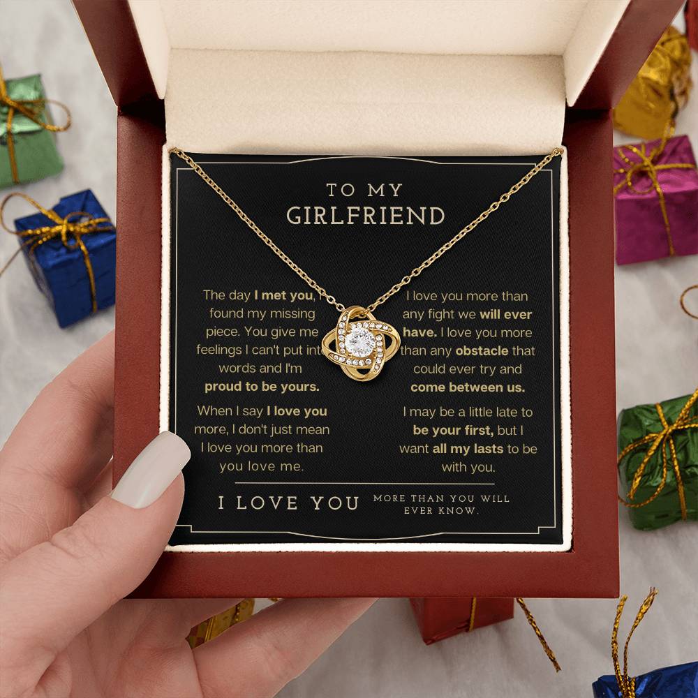 "To My Girlfriend" Love Knot Necklace - To My Girlfriend – Happy Valentine’s Day