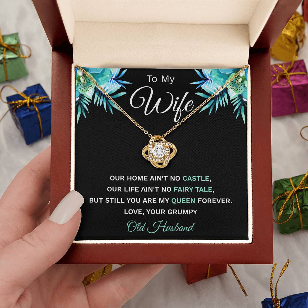 "To My Wife" - Silver Love Knot Necklace - To My Soulmate - Merry Christmas, Happy Birthday, Happy Anniversary