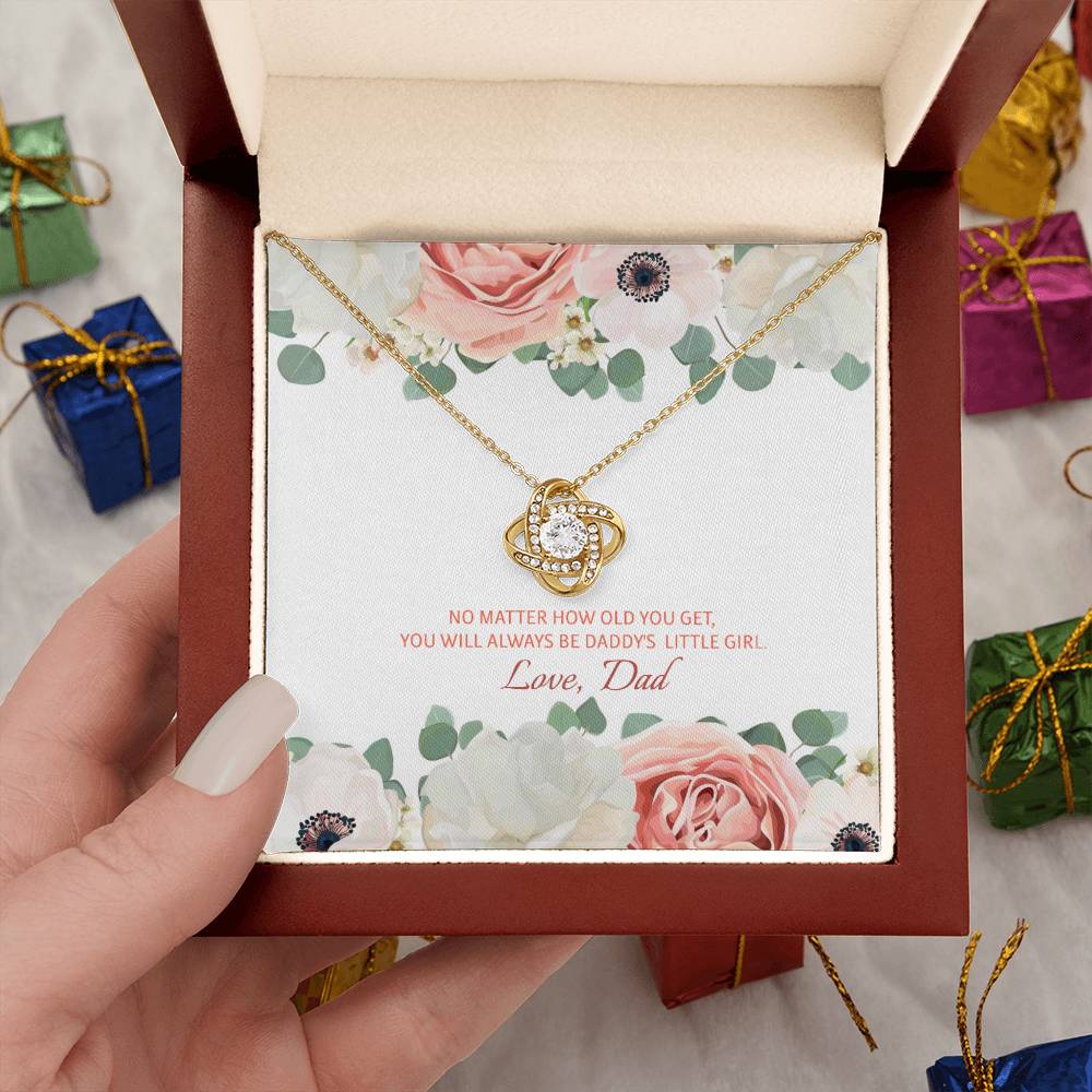 You Will Always Be Daddy's Little Girl | Stunning Artisan Crafted 14k White Gold Love Knot Necklace