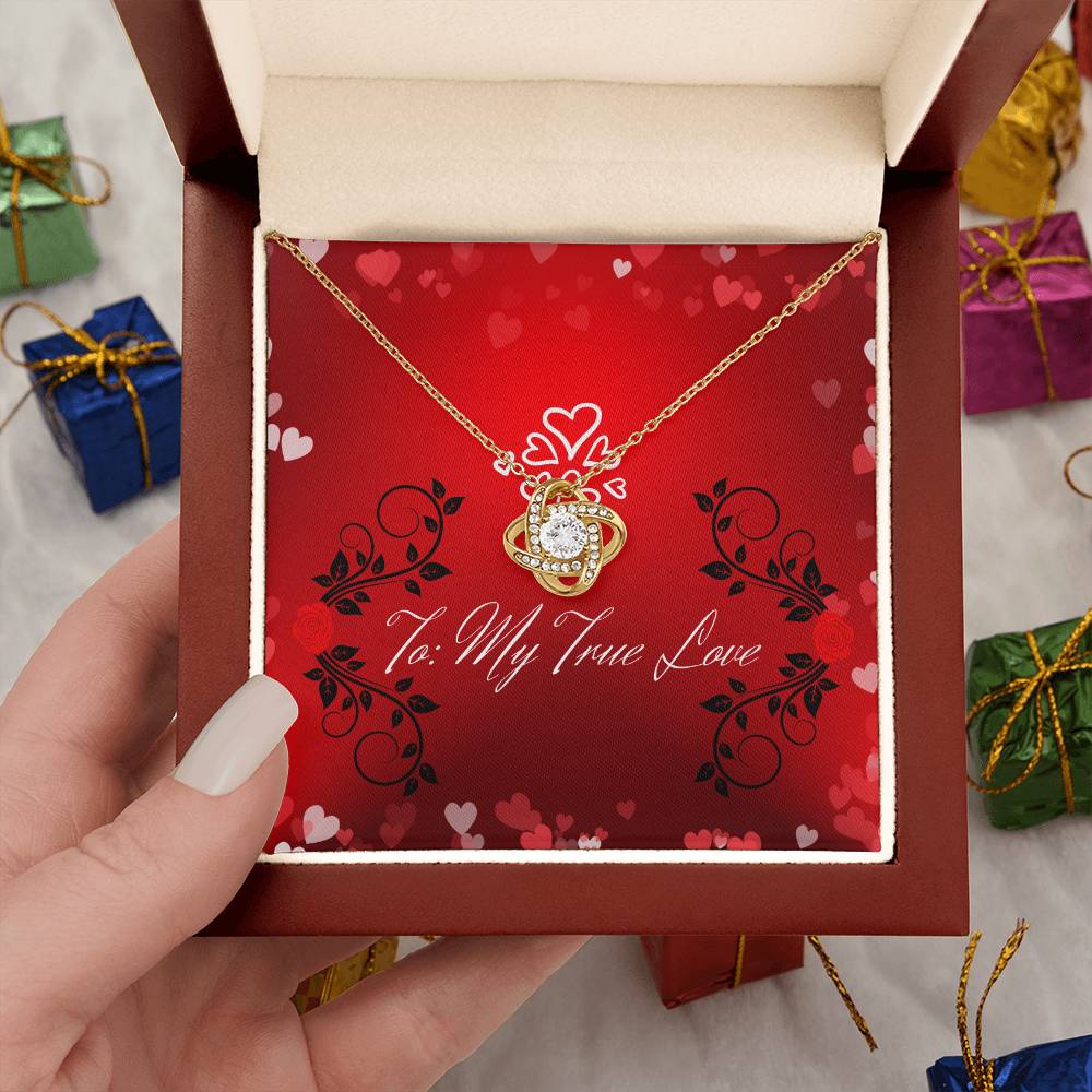 "My True Love" Lux Necklace Gift Set -  To My Wife – Happy Anniversary