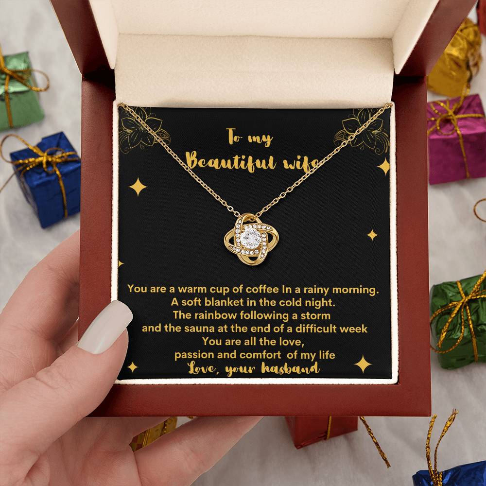 "A Gift From Above" - Love Knot Necklace - To My Beautiful Wife