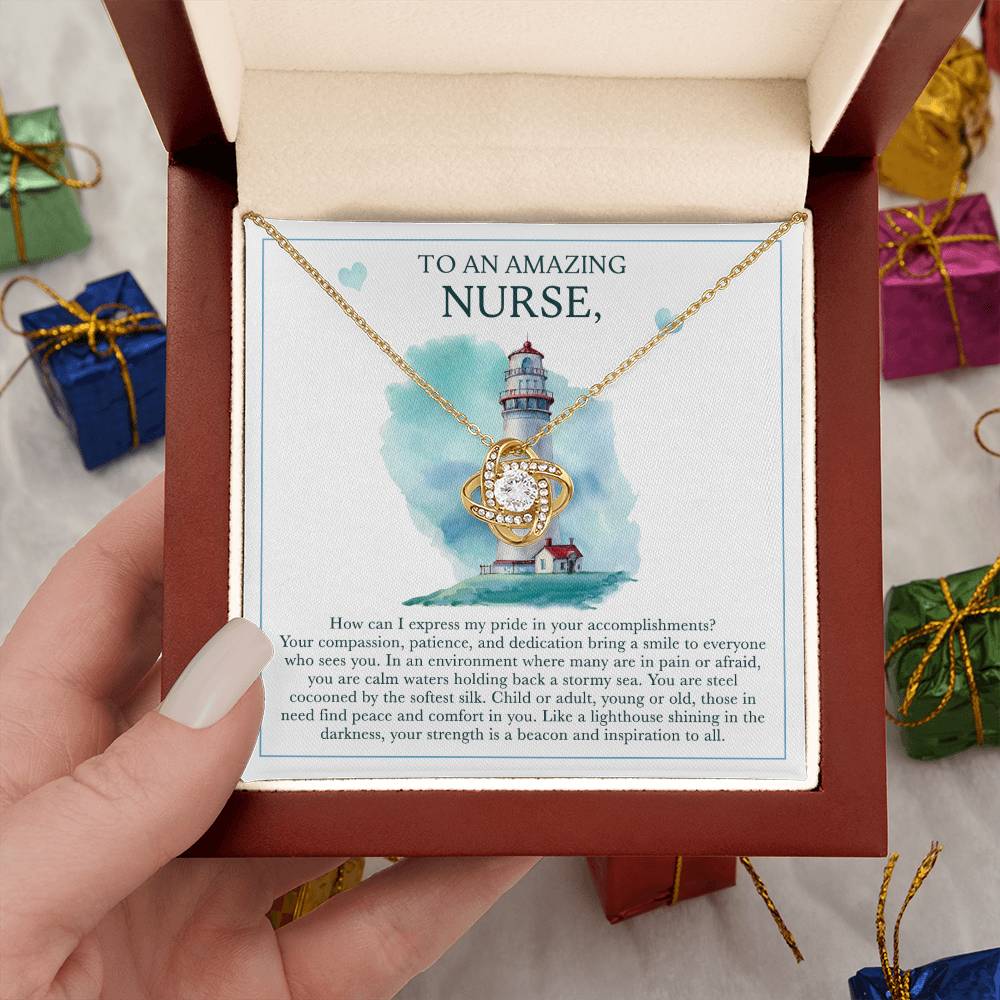 To an amazing Nurse love knot necklace