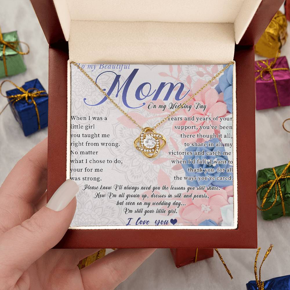 To Mom on My Wedding Day Necklace, Wedding Day Gift for Mom, Mom Wedding Gift From Bride, Gift for Mom on Wedding Day, Mother of the Bride Gift