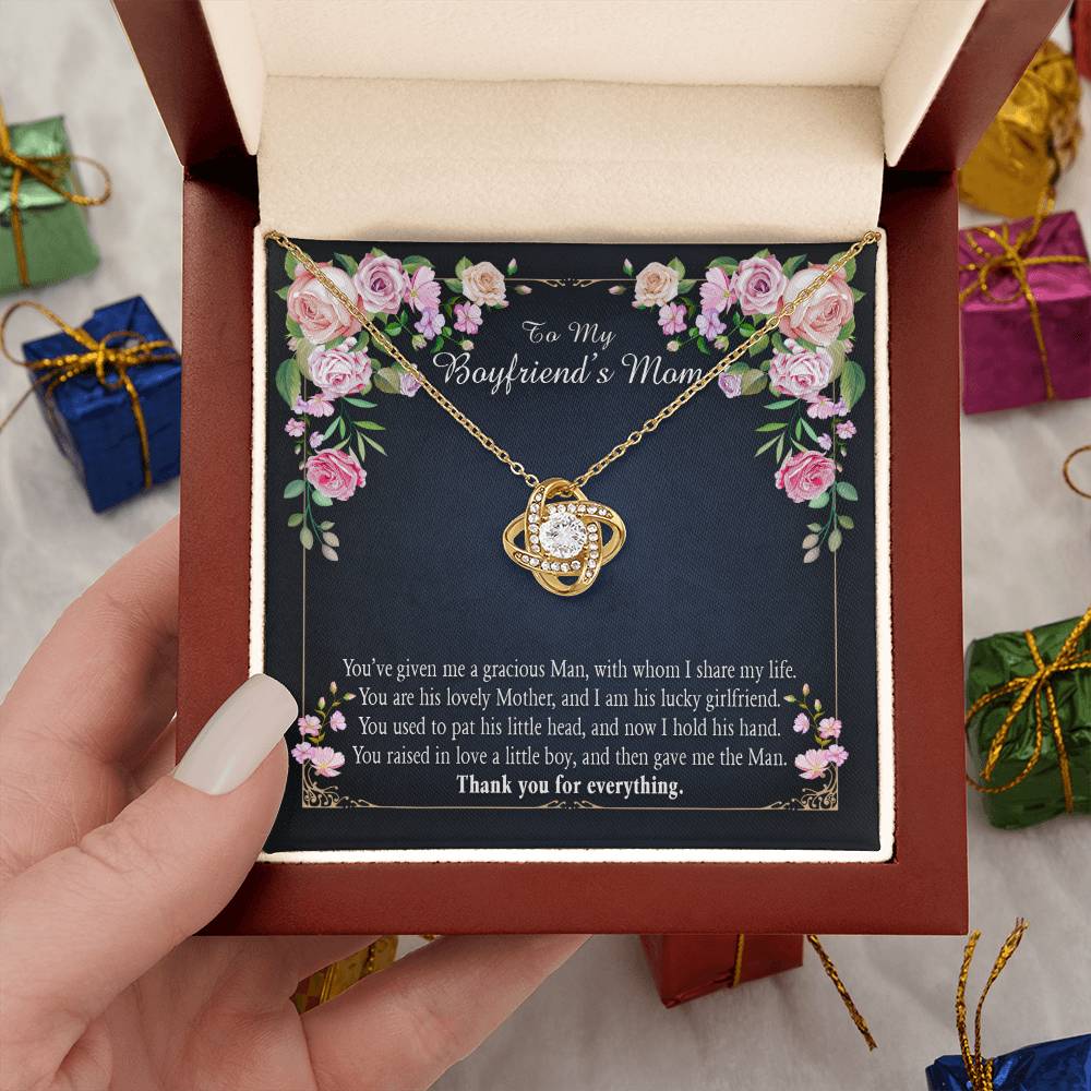 "A Gift for Boyfriend's Mom" Love Knot Necklace - I Share My Life - To My Boyfriend's Gift My Mom