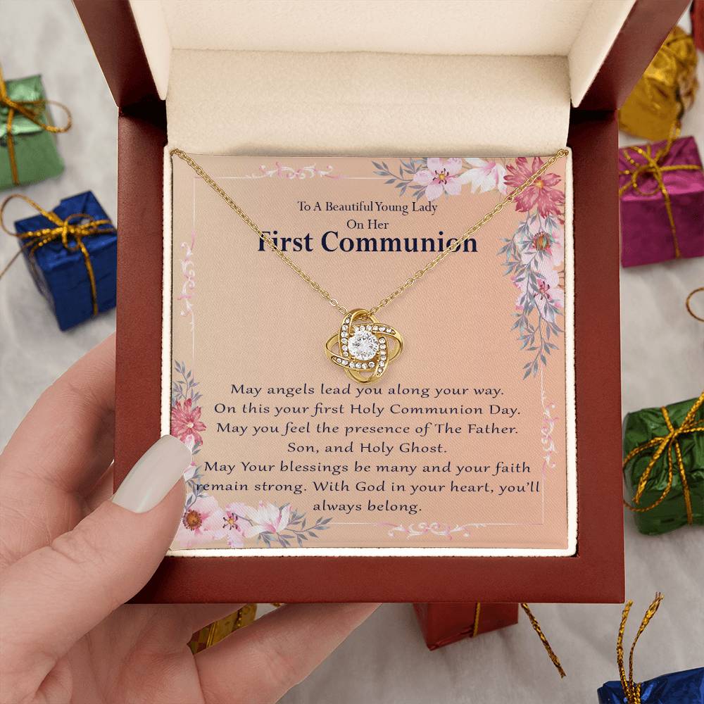 First Communion Necklace, 1st Communion Gift, Gift for Daughter, Niece, Sister