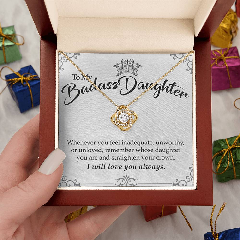 "To My Badass Daughter" Love Knot Necklace Gift Set - To My Strong Daughter – Happy Birthday