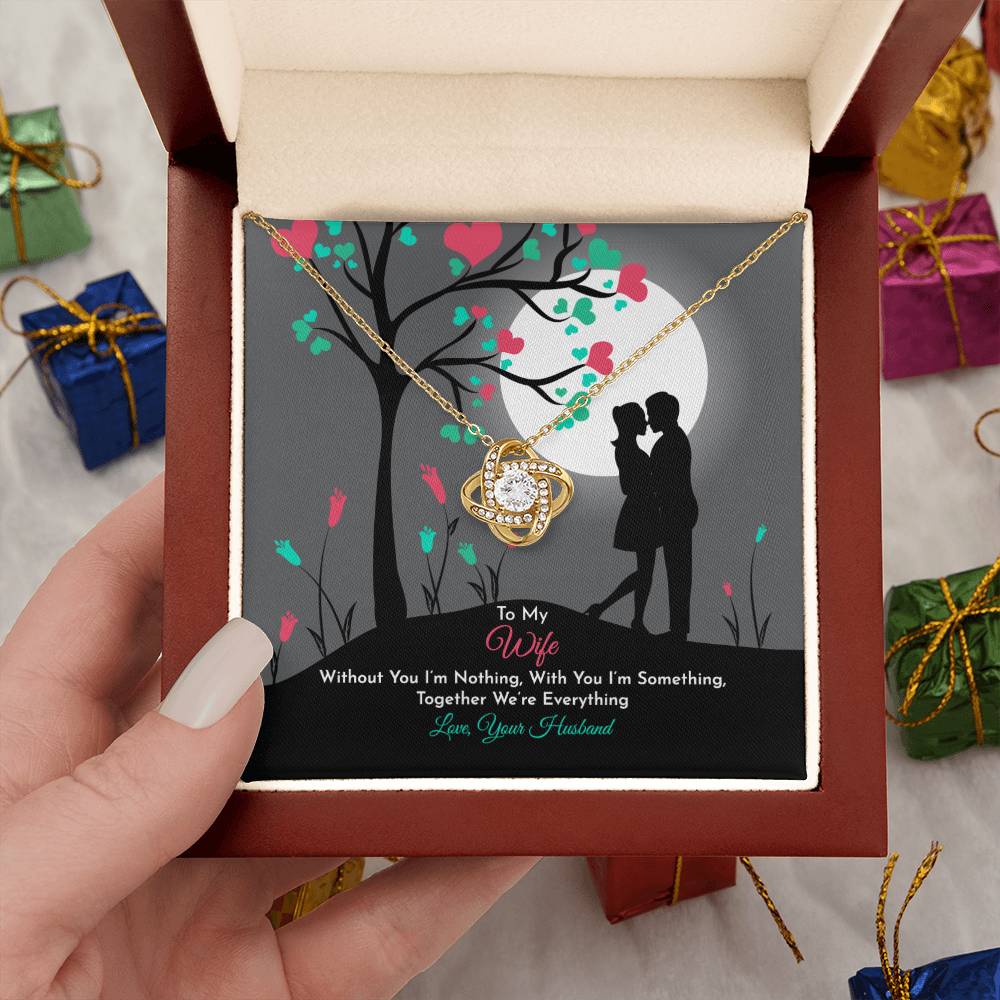To My Wife "Together We Are Everything" Love Knot Necklace - Great Gifts for Birthday, Valentine's Day and Christmas for Wife