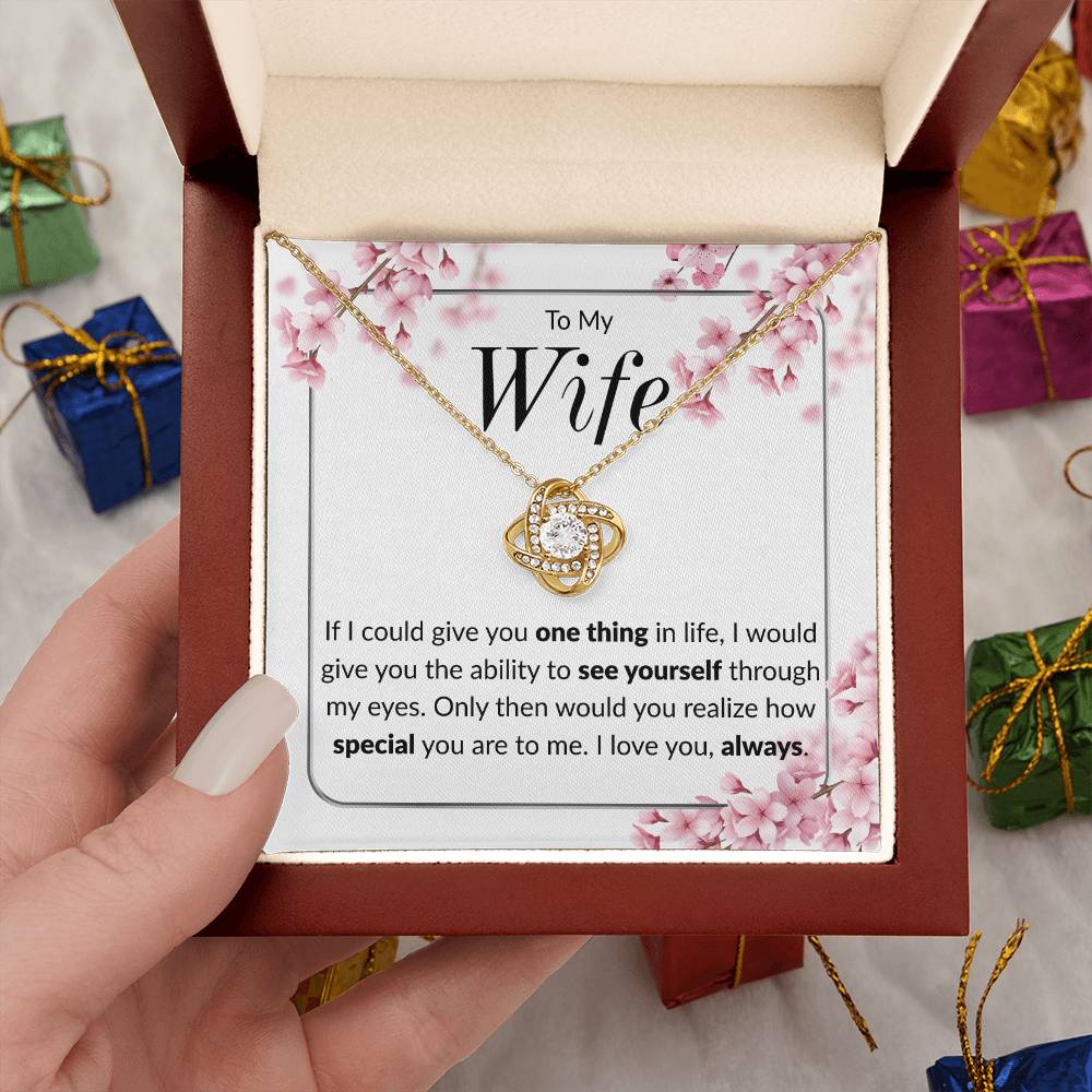 "One Thing" | Love Knot Necklace | to Wife