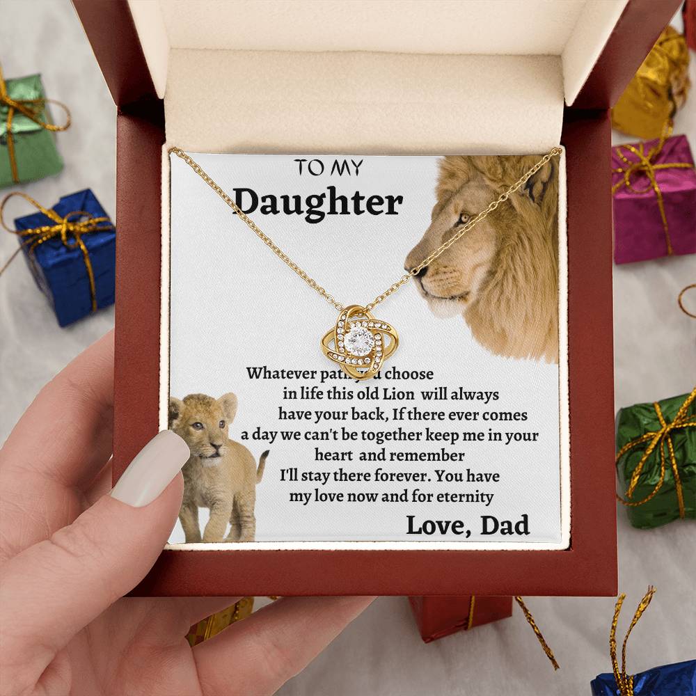 Lion Dad Necklace - Gift for Daughter from Dad] – I’ll Always Have Your Back – Birthday Present