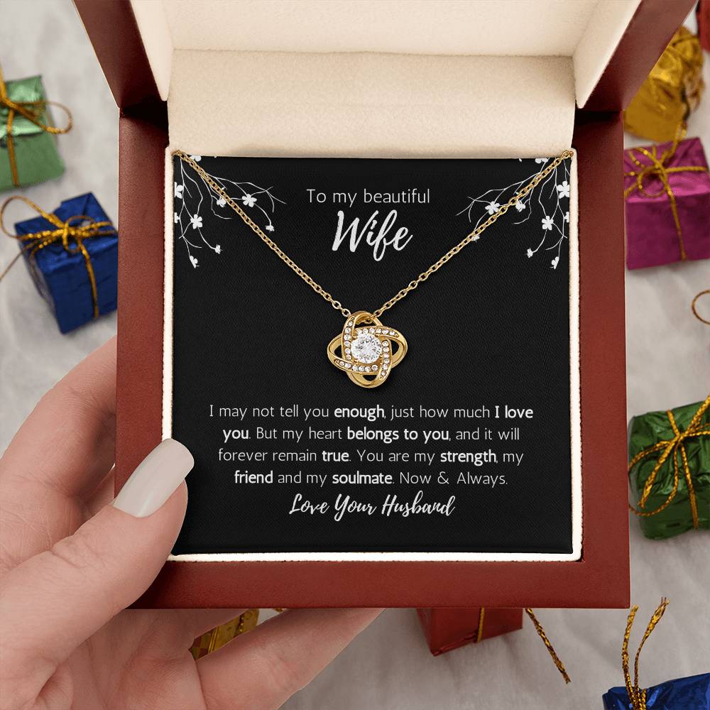 To My Beautiful Wife Love Knot Necklace
