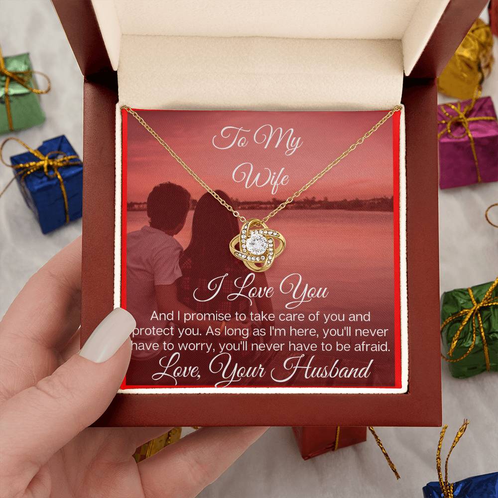 To My Lovely Wife - the Beautiful Love Knot Necklace