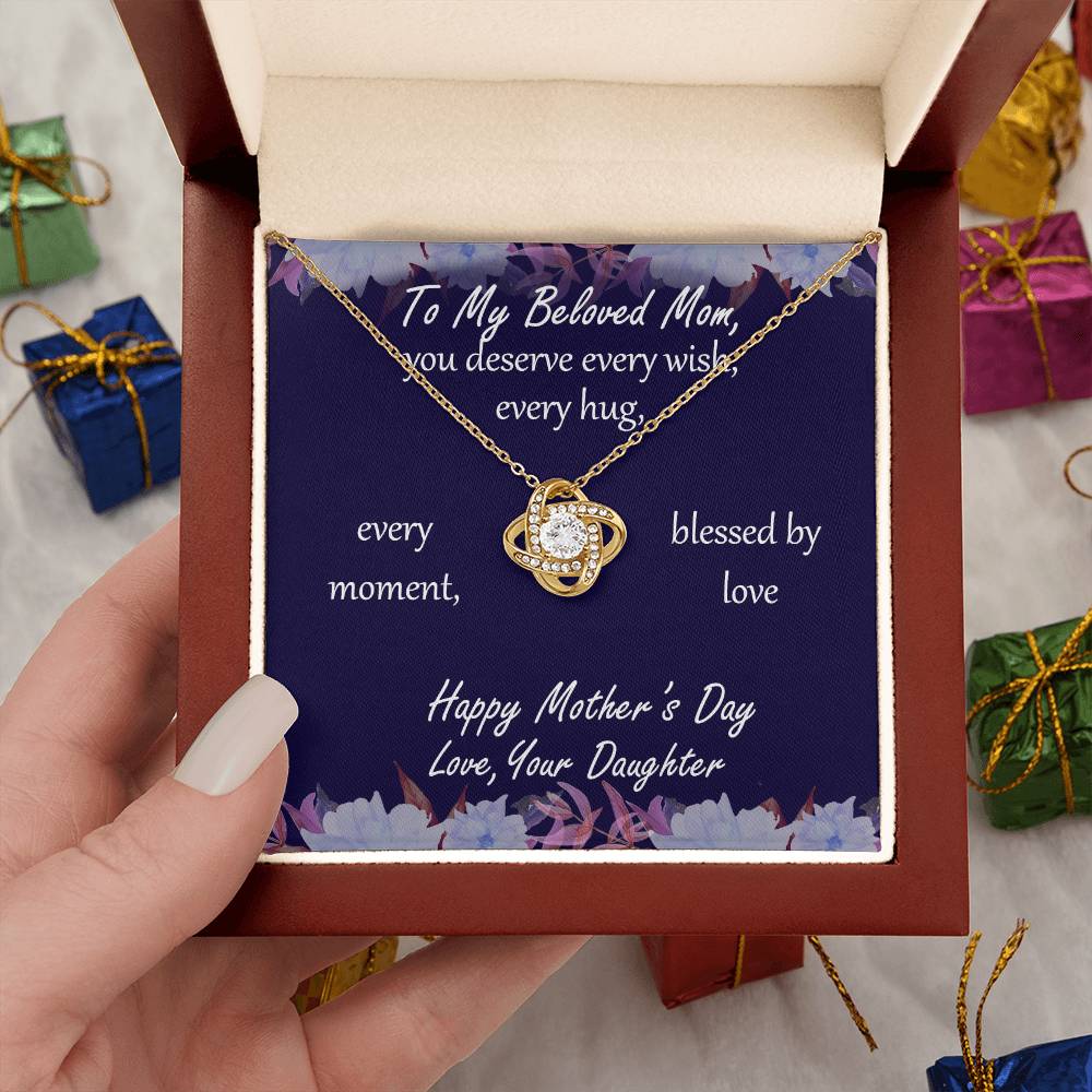 "Blessed by Love" - Mother's Day Necklace -  Ro My Beloved Mom - Happy Mother's Day Love, Your Daughter