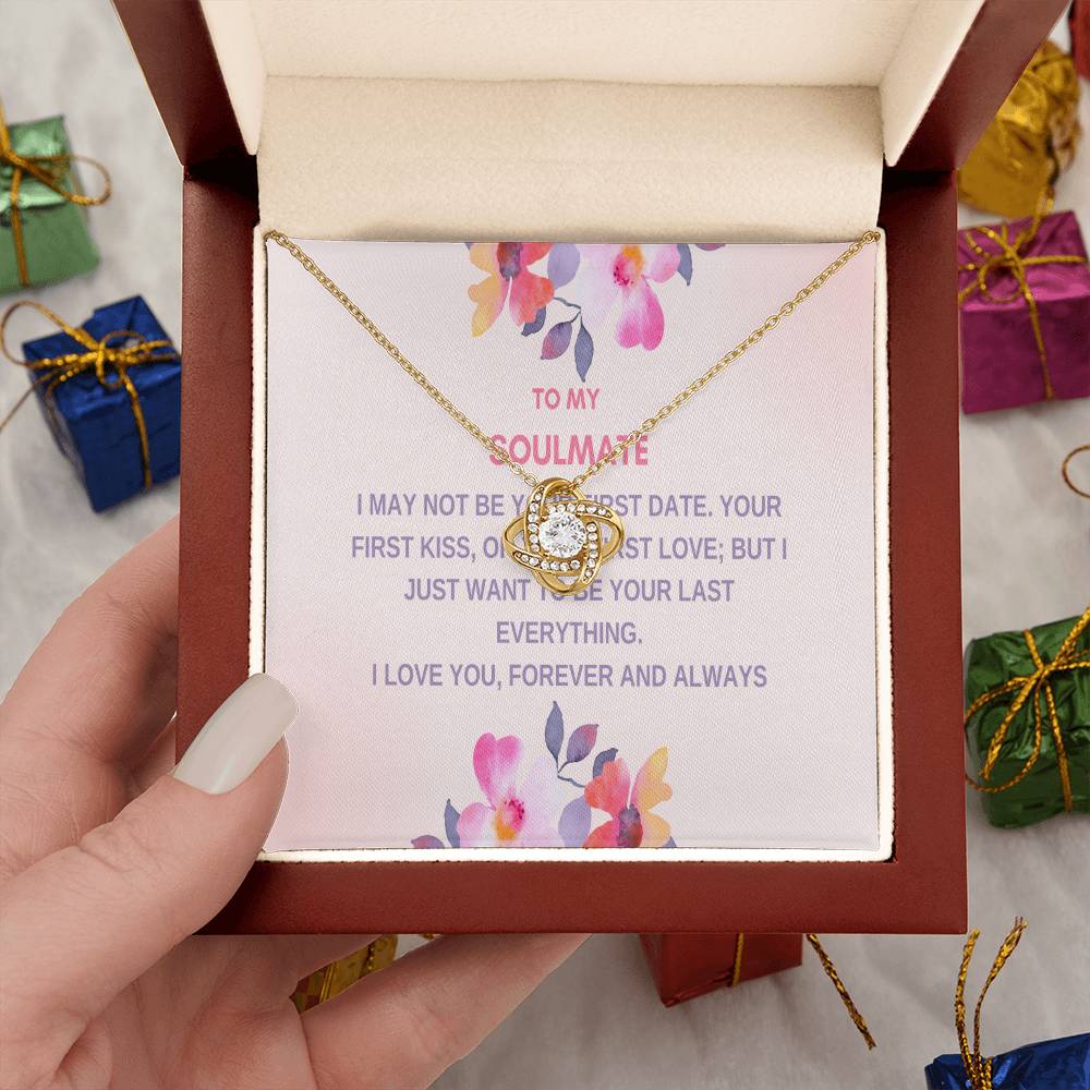 To my Soulmate - Silver Love knot necklace