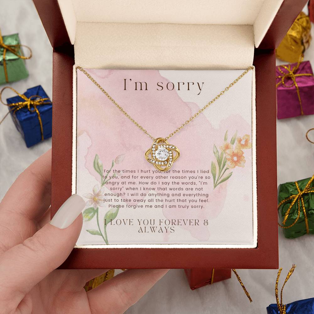 Love Knot, Apology Gift For Her, Forgiveness Gift, I’m Sorry Necklace Gift For Wife/Girlfriend, Gift To Say Your Sorry, Unique Apology