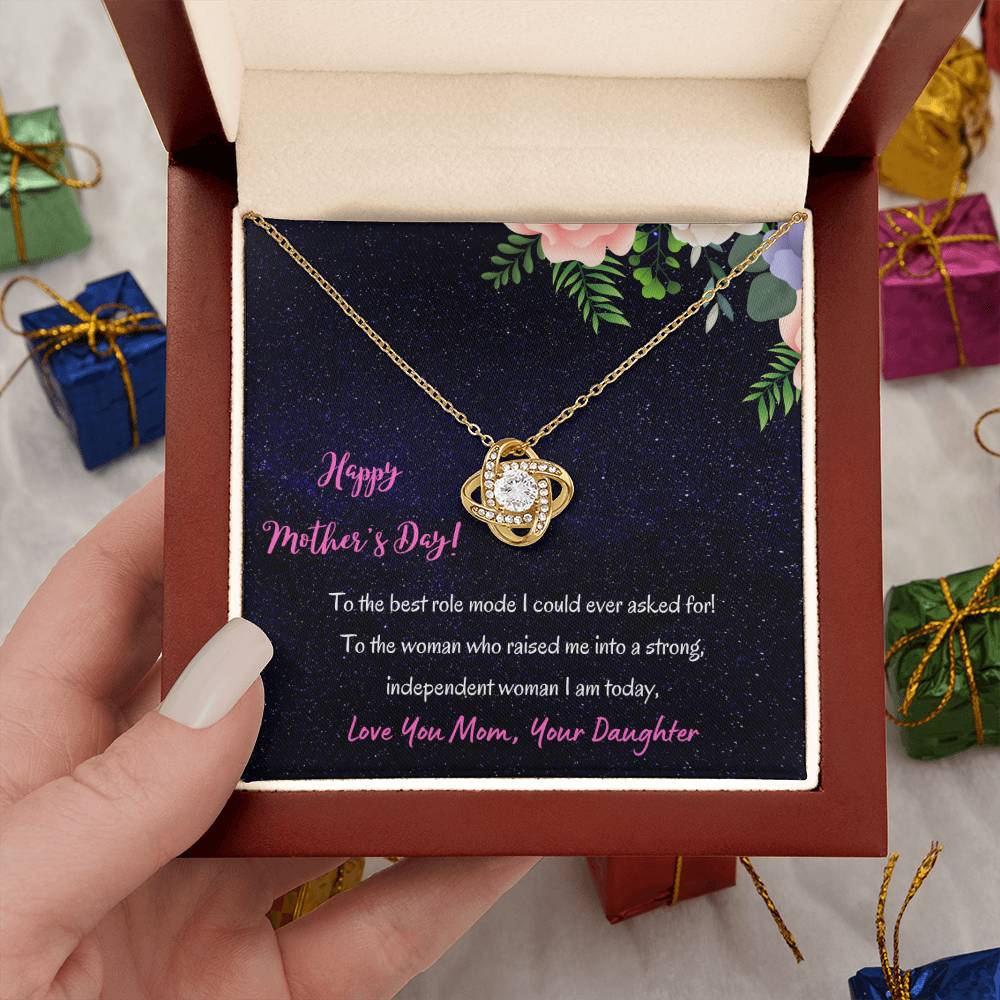 "You're My Role Model" - Love Knot - Necklace - To My Angel Mom - Happy Mother's Day