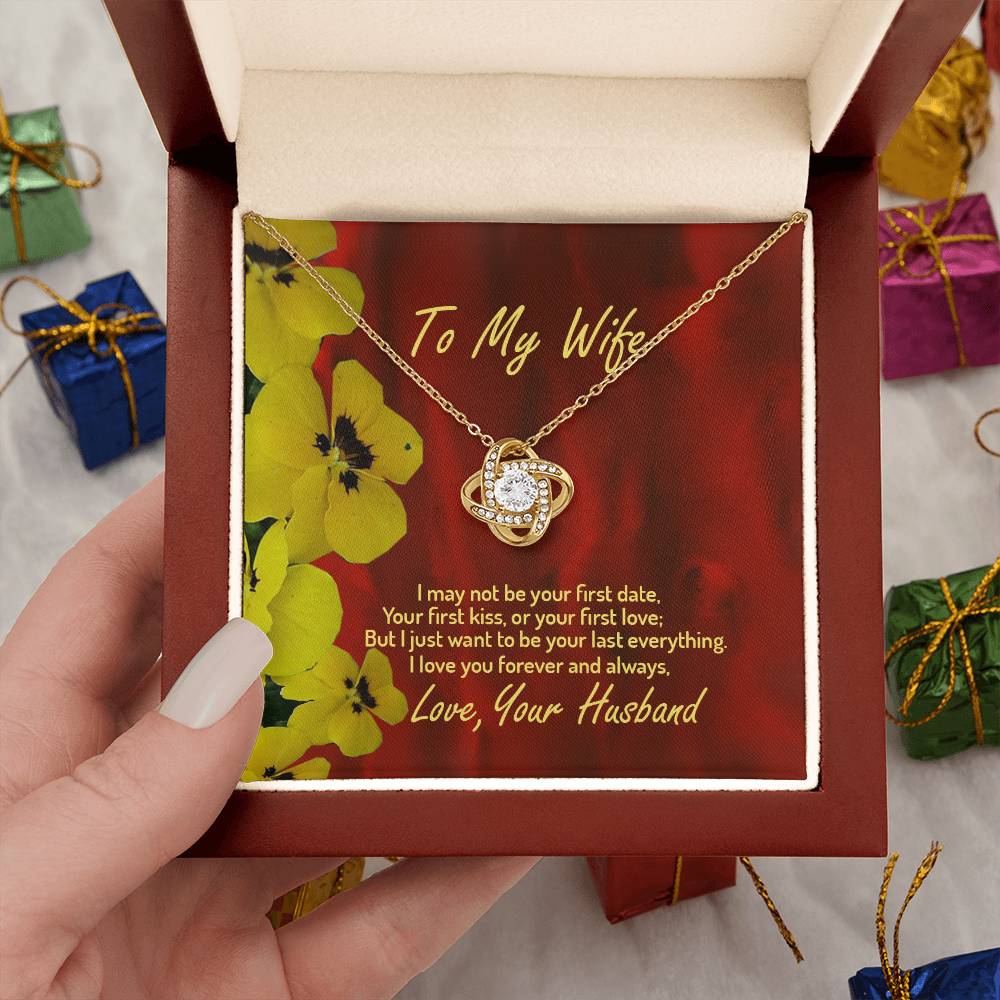 To My Wife Necklace, 14k Love Knot Necklace, Husband to Wife, Gift for My Wife, Romantic Wife Gift, Wife Birthday Surprise, Wife Appreciation, Necklace for My Wife