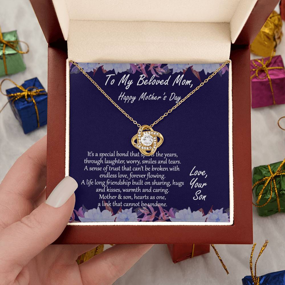 "Special Bond" - Son to Mom Mother's Day Necklace -  To My Beloved Mom - Happy Mother's Day