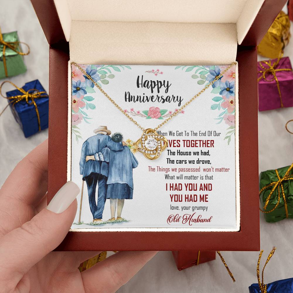 (Almost Gone) Happy Anniversary Gift to My Wife - Silver Love Knot Necklace