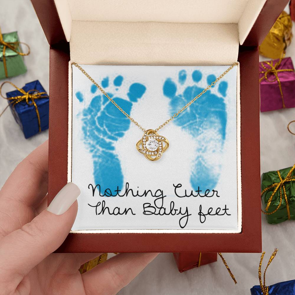 Boy Baby Nothing Cuter Than Baby Feet Necklace for New Mom Auntie Sister Grandmother Gender Reveal Feet Bump