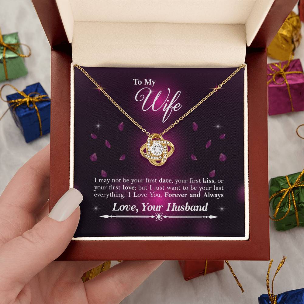 Anniversary Gift For Wife, Wife Necklace From Husband, Wife Love Knot Necklace, Great gift for Anniversary, Birthday, Valentines Day, Christmas or any Occasion