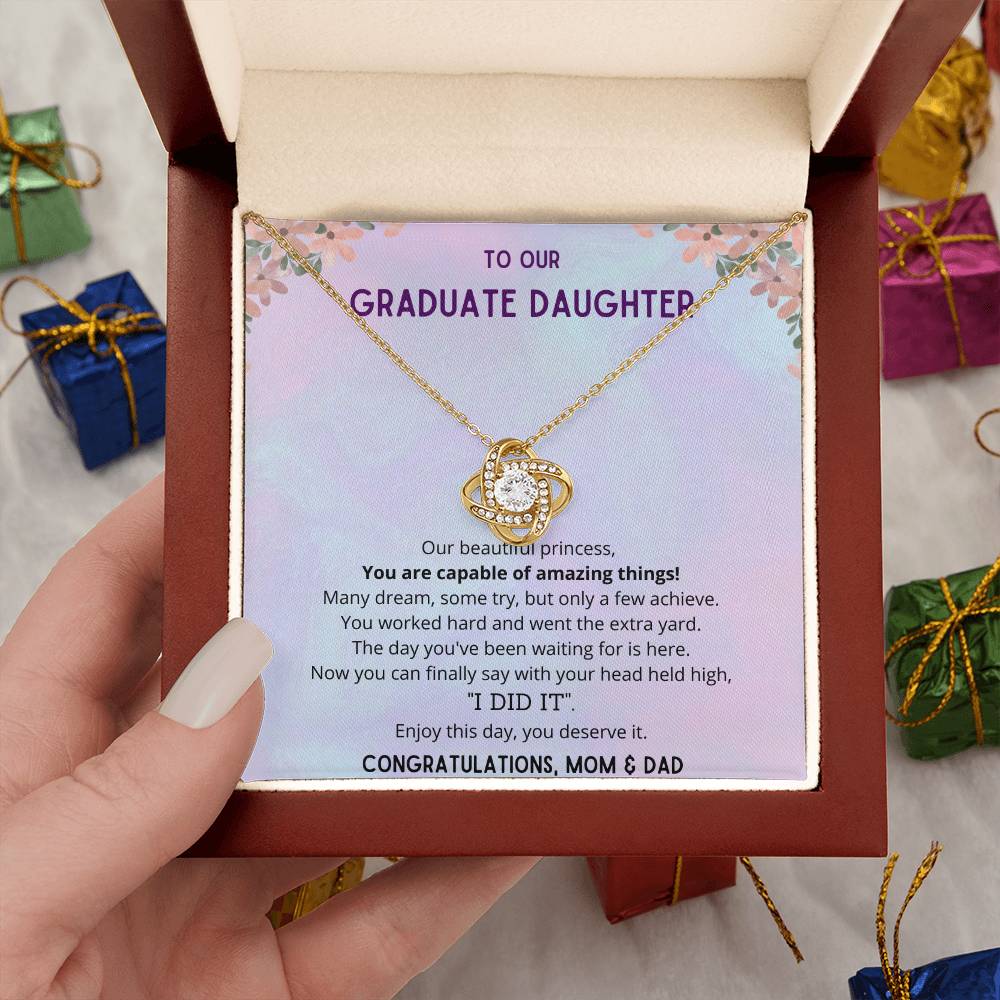 "Finally, You Did It" - Our Princess - Necklace - To Our Graduate Daughter