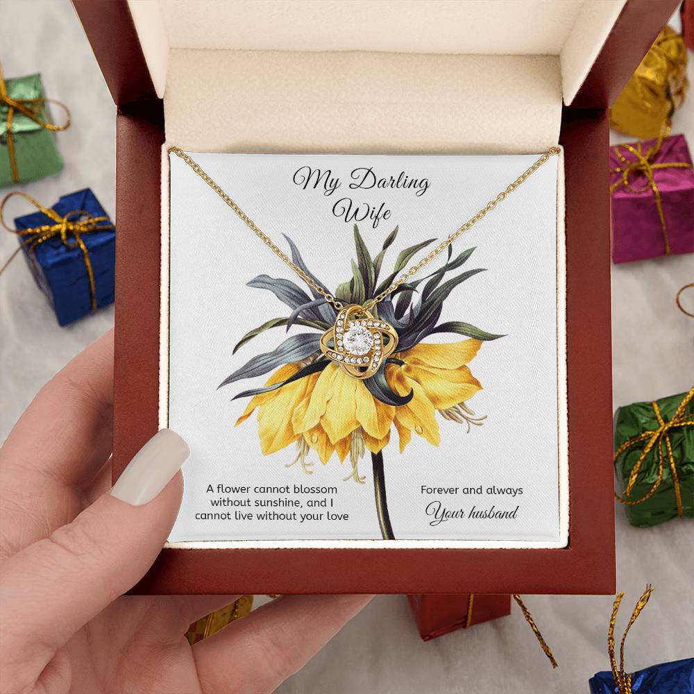 To My Wife Necklace, Love Knot Necklace I Cannot Live Without Your Love