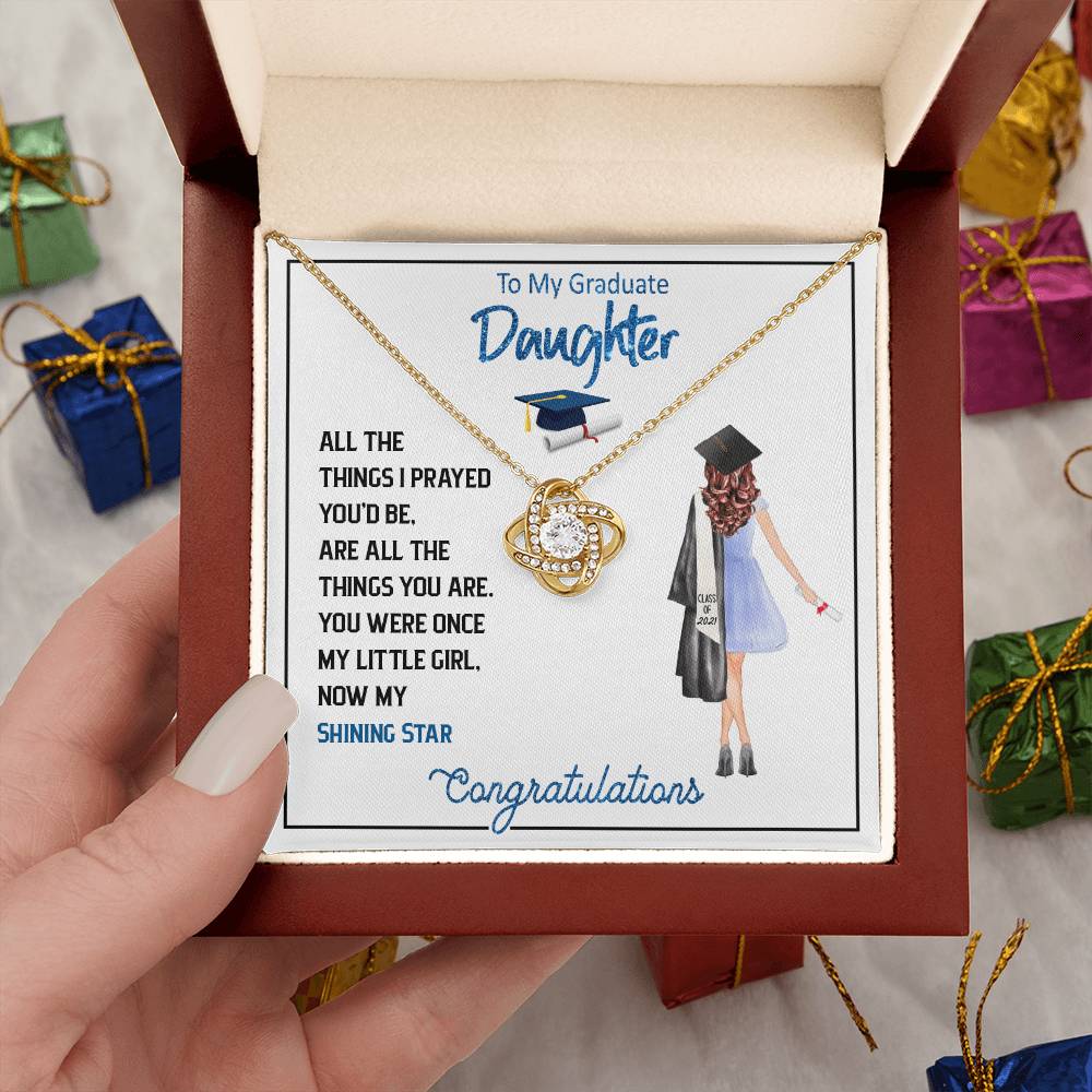 "A Gift for Graduation" Love Knot Necklace -  To My Graduation, Promotion - For Friends, Girlfriend, Sister
