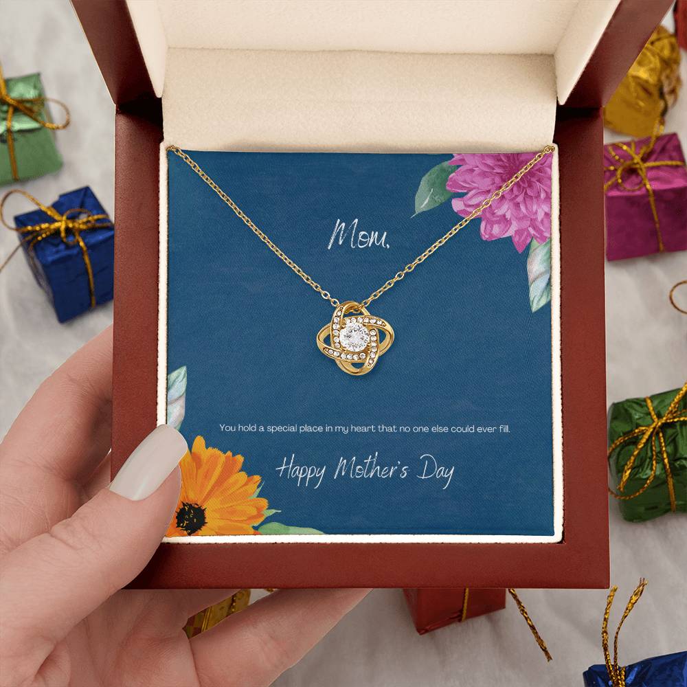 "You Hold a Special Place" Flowers - Mother's Day Love Knot Necklace - Forever Grateful To My Mom - Happy Birthday