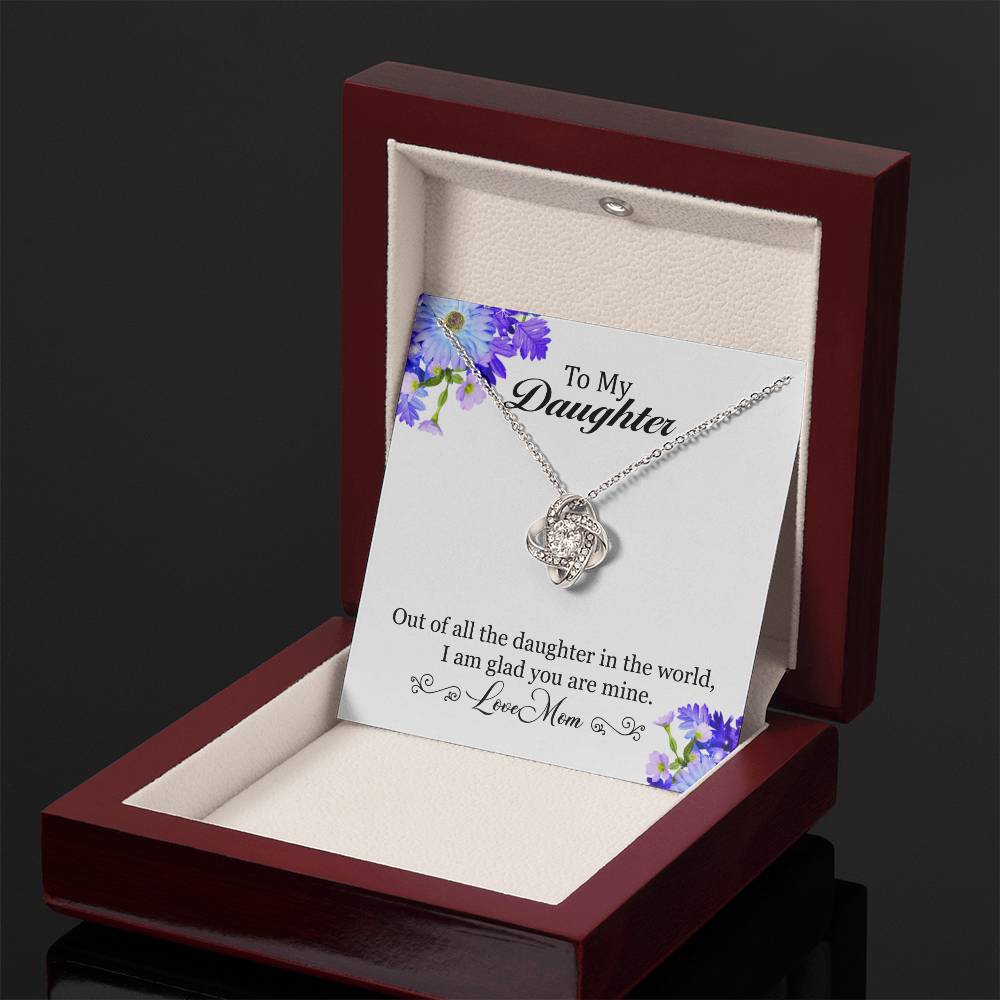 To My Daughter I Am Glad You Are Mine, Necklace With Message, Birthday Gift, Meaningful Gift, Gift For Daughter, From Mom To Daughter. Alluring Beauty Necklace.