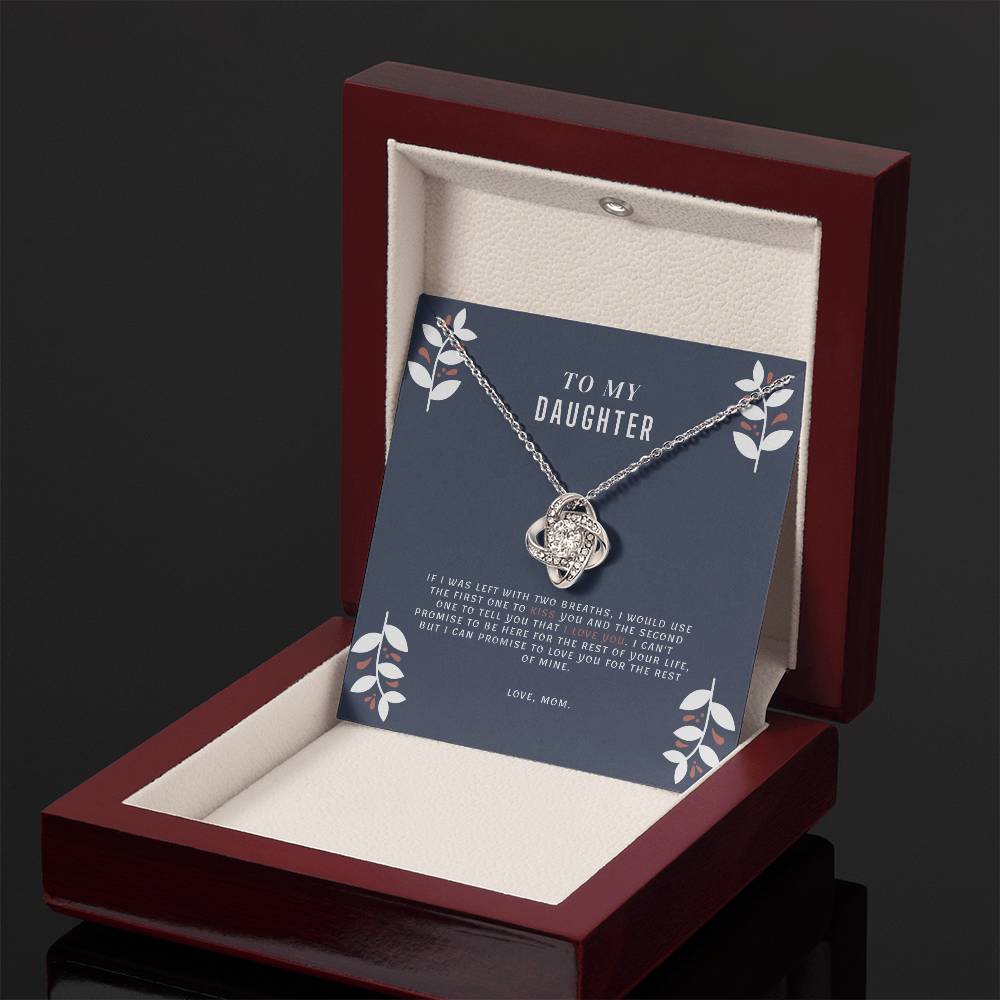 "To My Daughter, Love Mom" White Gold Necklace - To My Precious Daughter – Love Always, Mom