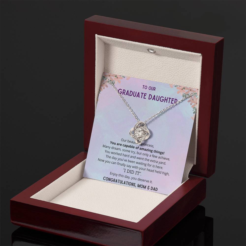 "Finally, You Did It" - Our Princess - Necklace - To Our Graduate Daughter