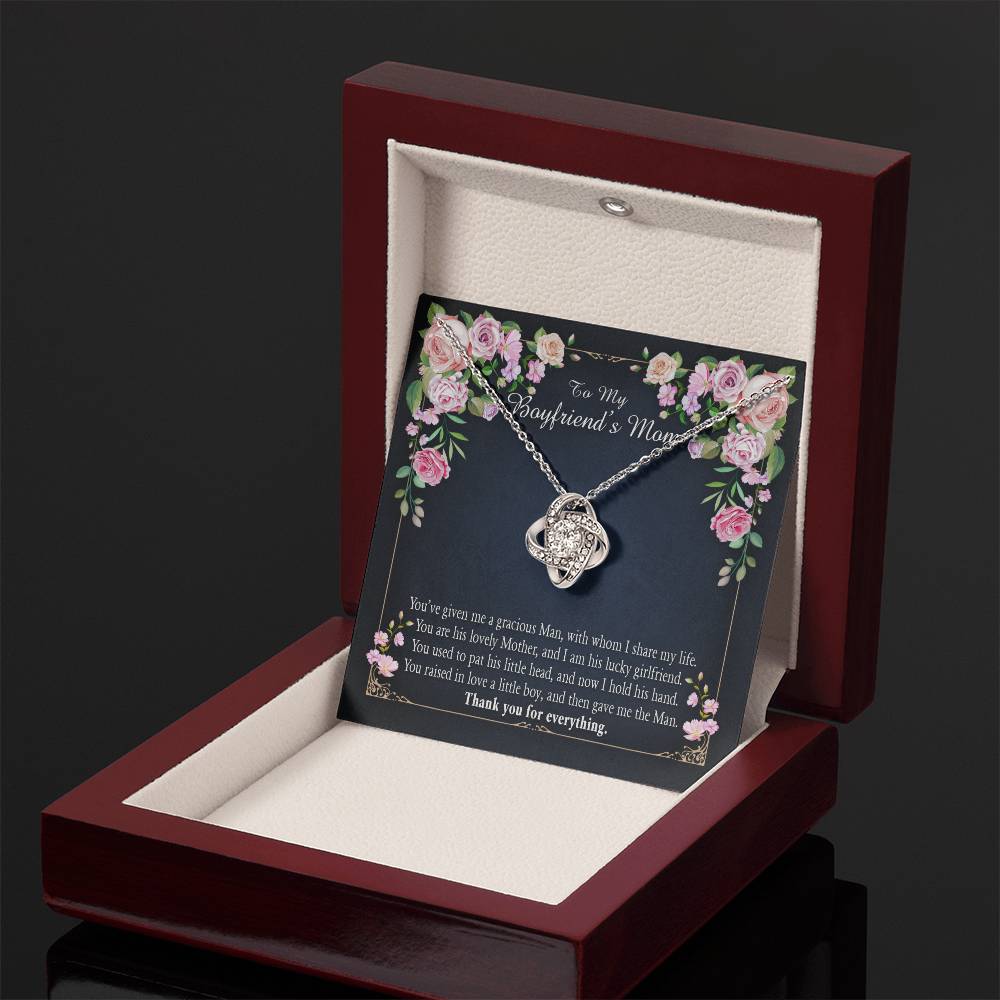 "A Gift for Boyfriend's Mom" Love Knot Necklace - I Share My Life - To My Boyfriend's Gift My Mom