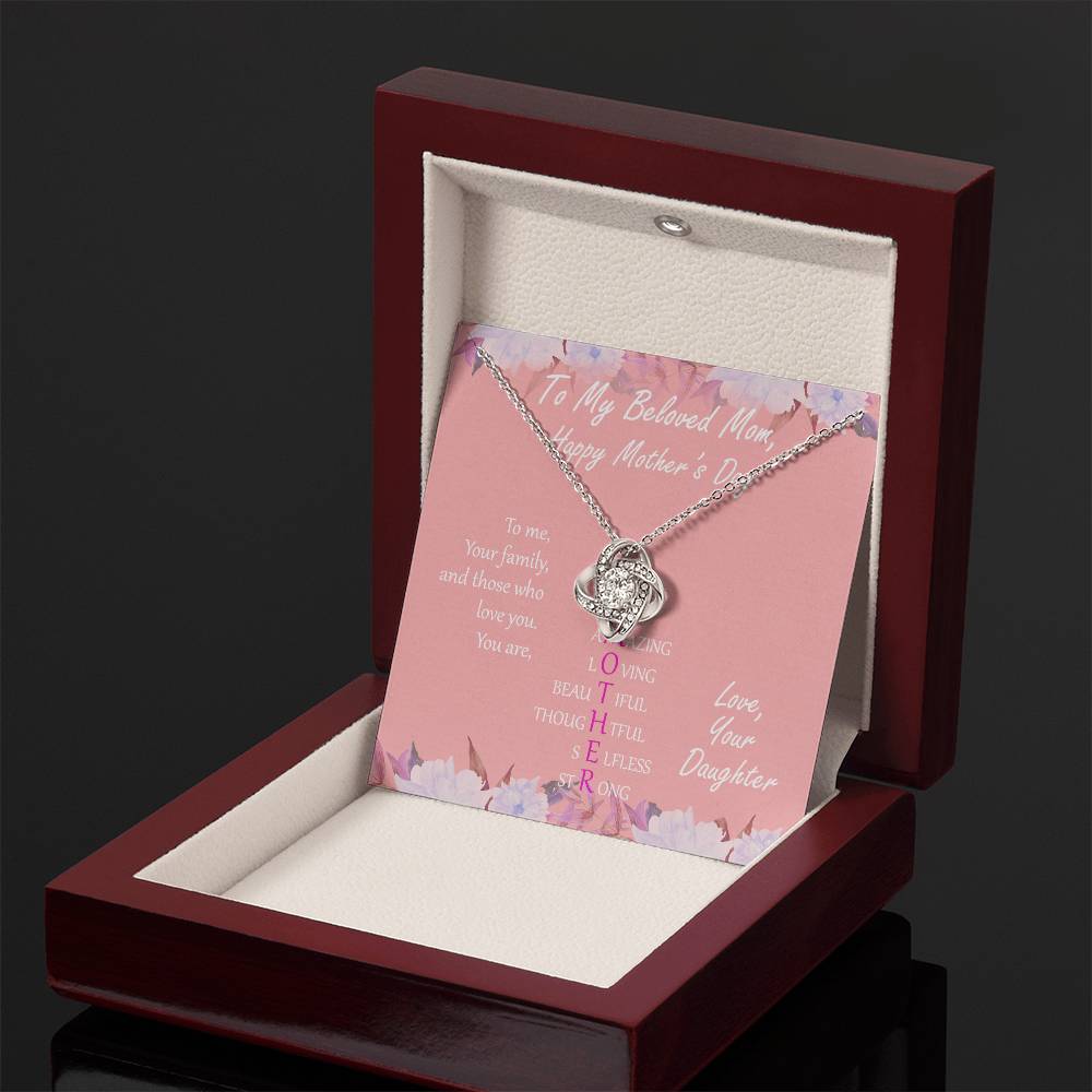 "Mother" - Mother's Day Gift Love Knot Necklace - Priceless Gift To My Mother