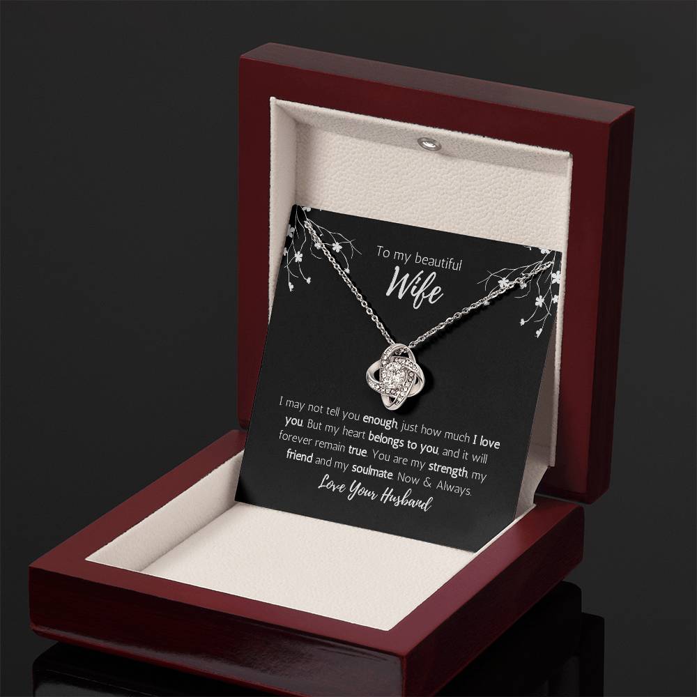 To My Beautiful Wife Love Knot Necklace