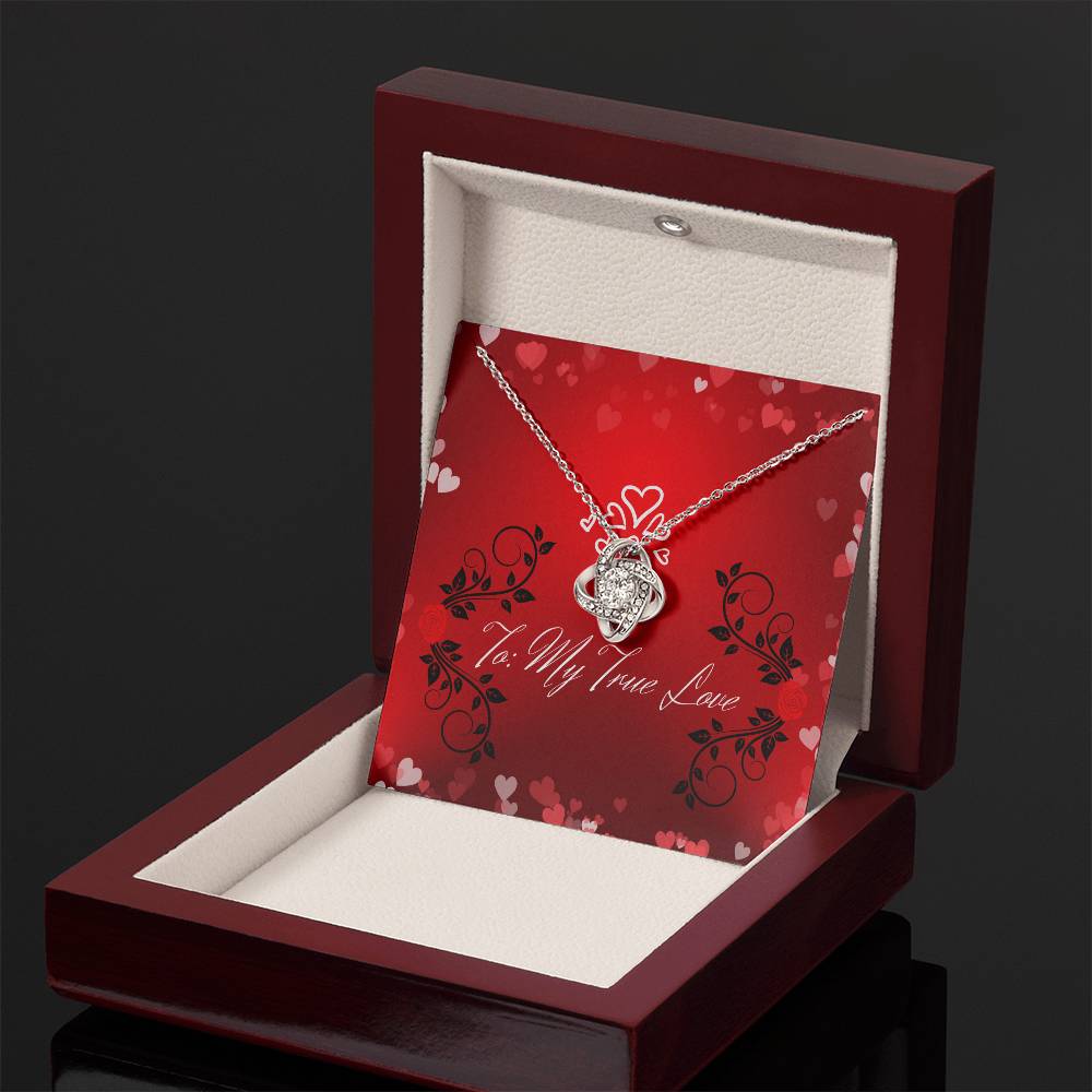 "My True Love" Lux Necklace Gift Set -  To My Wife – Happy Anniversary