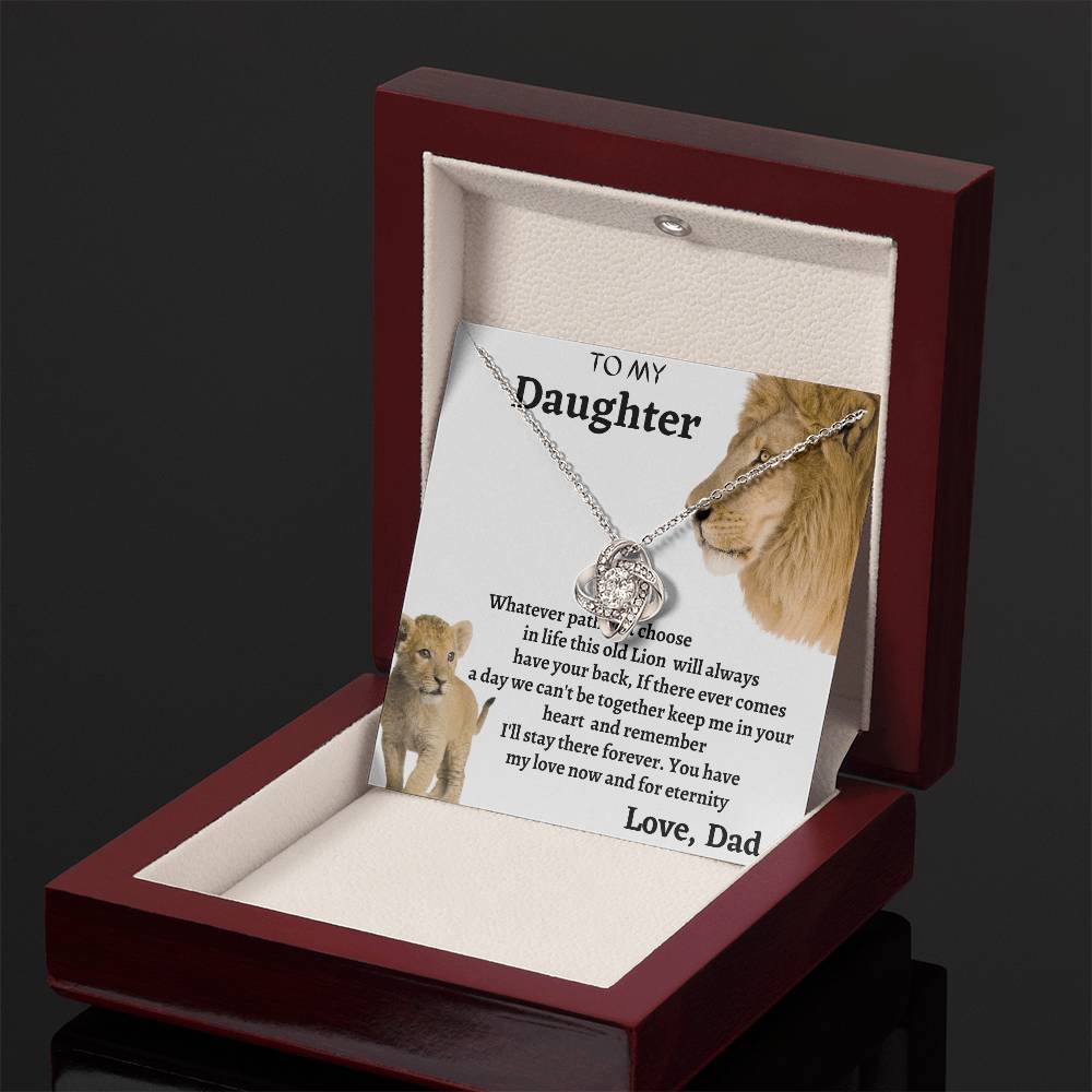 Lion Dad Necklace - Gift for Daughter from Dad] – I’ll Always Have Your Back – Birthday Present